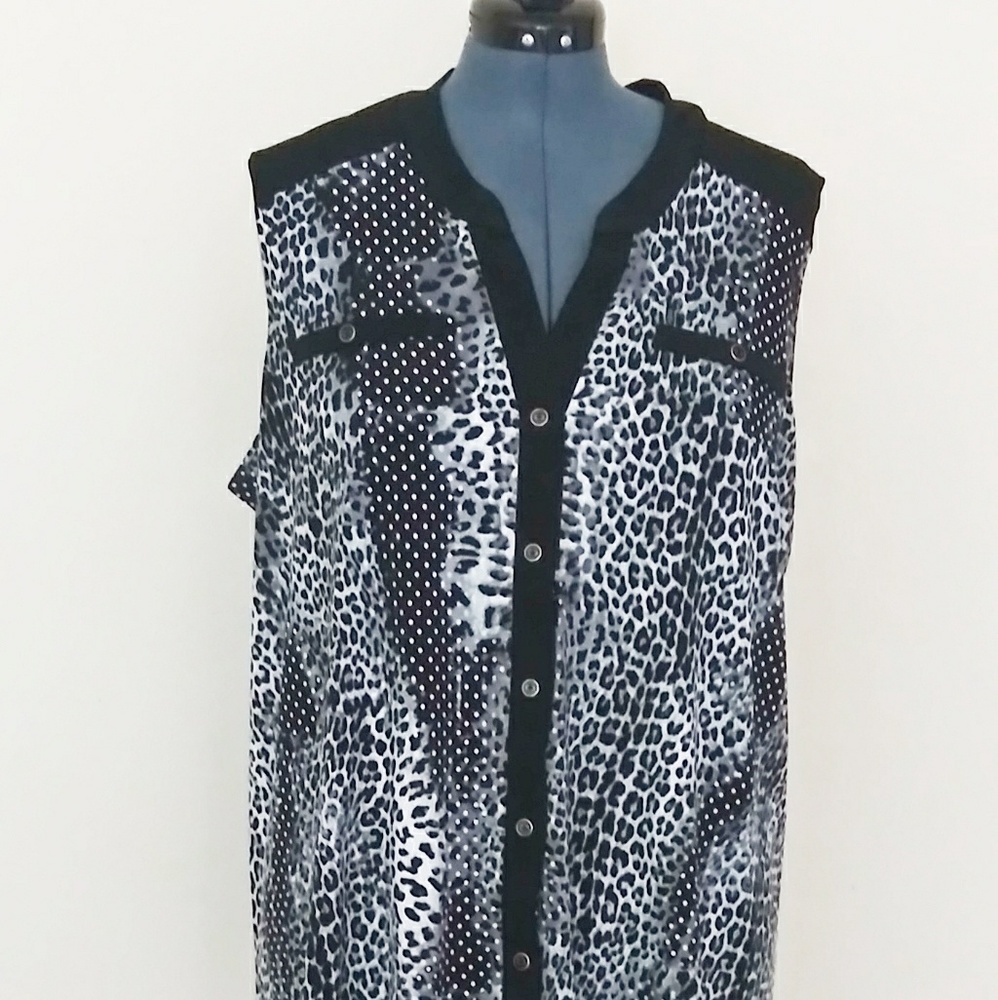 Susan Lawrence Sleeveless Blouse SZ-3X